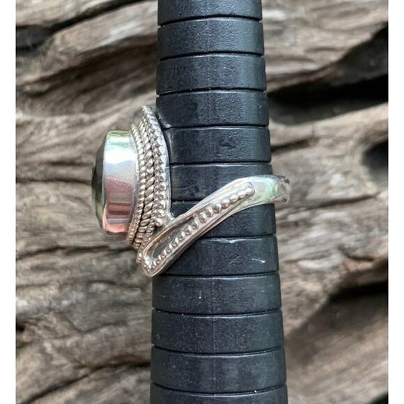 Sterling Silver and Prasiolite Ring Made in India Size 7 - Picture 4 of 5